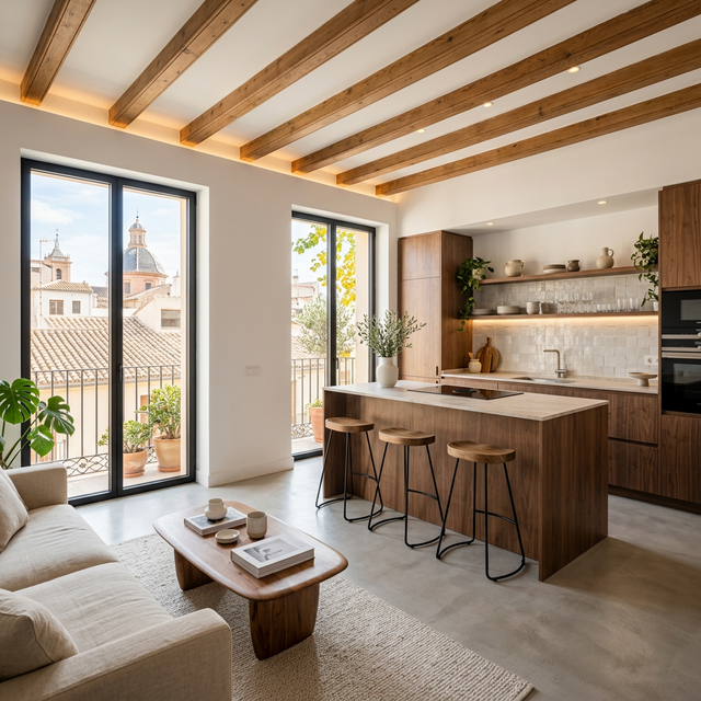Reforma integral en Granada con salón moderno