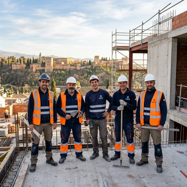 Equipo de albañiles en Granada